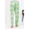 Erkek Ekoseli Desen Penye Tek Alt Pijama Yeşil