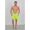 Erkek Fermuarlı Cepli Deniz Şortu Neon Yeşil