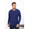 Erkek Polo Yaka Uzun Kol Penye Pijama Takımı Lacivert