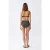 Kadın Basic Haki Pedli Yüksek Bel Bikini Takımı