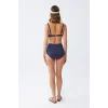 Kadın Basic Lacivert Pedli Yüksek Bel Bikini Takımı
