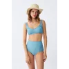 Kadın Basic Turkuaz Pedli Yüksek Bel Bikini Takımı