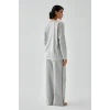 Kadın Gri Koç Burcu Oversize 2 İplik Eşofman Ev Giyim Takımı