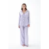 Kadın Lila Oversize Saten Pijama Takımı – Rahat Kesim Şık Ev Giyim Seti