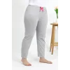 Kadın Pamuklu Büyük Beden Alt Pijama Gri