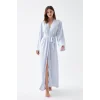 Kadın Uzun Mavi Penye Sabahlık