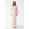 Kadın Uzun Pembe Penye Sabahlık