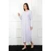 Özel Tasarım Kadın Mor Uzun Kollu Gecelik Anne Modeli