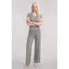 Kadın Gri V Yaka Yumuşak Dokulu Pijama Takımı Rahat Günlük Ev Giyim Seti
