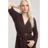 Kadın Kahve Yumuşak Dokulu Dökümlü Kısa Kimono Şık ve Rahat Ev Giyim