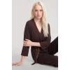 Kadın Kahve Yumuşak Dokulu Dökümlü Kısa Kimono Şık ve Rahat Ev Giyim