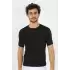 Erkek Sıfır Yaka Likralı Siyah T-Shirt
