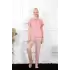 Kadın Gül Kurusu Kısa Kol Pijama Takım