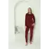 Kadın Kadife Bordo Pijama Takım