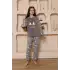 Kız Çocuk WelSoft Polar Gri Pijama Takımı