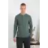 Erkek Penye Uzun Kol Pijama Takımı Haki
