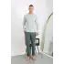 Erkek Penye Uzun Kol Pijama Takımı Su Yeşili