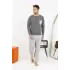 Erkek Uzun Kol Penye Antrasit Pijama Takımı
