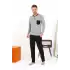 Erkek Uzun Kol Penye Füme Pijama Takımı