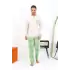 Erkek Uzun Kol Penye Krem Pijama Takımı