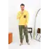 Erkek Uzun Kol Penye Sarı Pijama Takımı