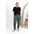 Kadın Pamuklu Büyük Beden Alt Pijama Turkuaz