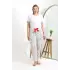 Kadın Pamuklu Büyük Beden Alt Pijama Ekru
