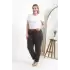 Kadın Pamuklu Büyük Beden Alt Pijama Füme