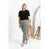 Kadın Pamuklu Büyük Beden Alt Pijama Gri