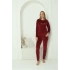 Kadın Kadife Bordo Pijama Takım