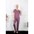 Kadın Mürdüm Kısa Kol Pijama Takım