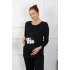 Kadın Uzun Kol Hamile Lohusa Pijama Takımı Siyah