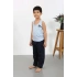 Erkek Çocuk Sıfır Kol Penye Pijama Takım Mavi