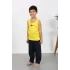 Erkek Çocuk Sıfır Kol Penye Pijama Takım Sarı
