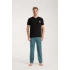 Erkek Düğmeli Yaka Siyah Kısa Kol Pijama Takımı