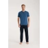 Erkek İndigo Düğmeli Yaka Kısa Kol Pijama Takımı