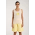 Kadın Beyaz Kurdele Detaylı Sarı Çizgili Şortlu Pijama Takımı