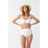 Kadın Basic Beyaz Pedli Yüksek Bel Bikini Takımı