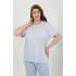 Kadın Büyük Beden Kısa Kol Penye Pijama Takımı Mavi