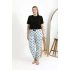 Kadın Pamuklu Büyük Beden Alt Pijama Buz Mavisi
