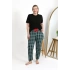 Kadın Pamuklu Büyük Beden Alt Pijama Turkuaz