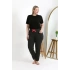 Kadın Pamuklu Büyük Beden Alt Pijama Antrasit