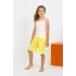 Kız Çocuk İp Askılı Şortlu Penye Beyaz Pijama Takım