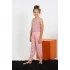 Kız Çocuk Sıfır Kol Gül Kurusu Penye Pijama Takım