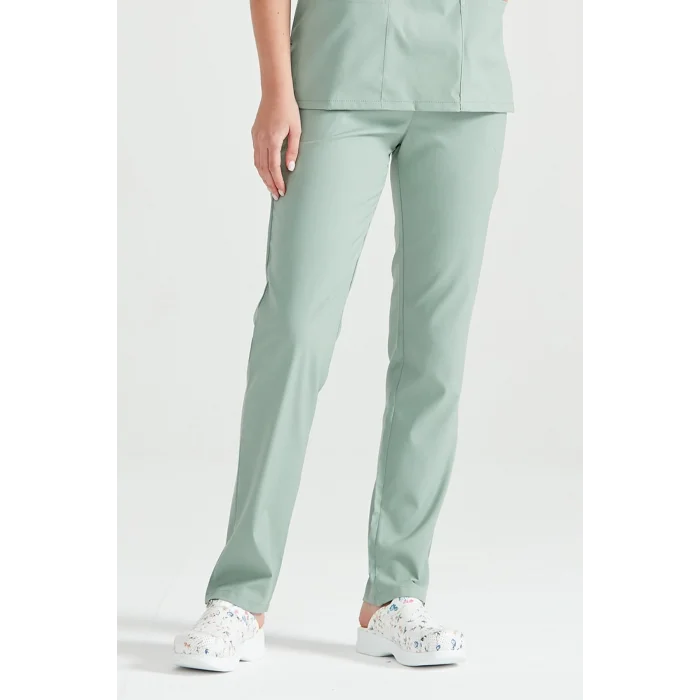 Küf Yeşili Tek Alt Terikoton Ince Kumaş Renkli Dr Greys Kesim Forma.