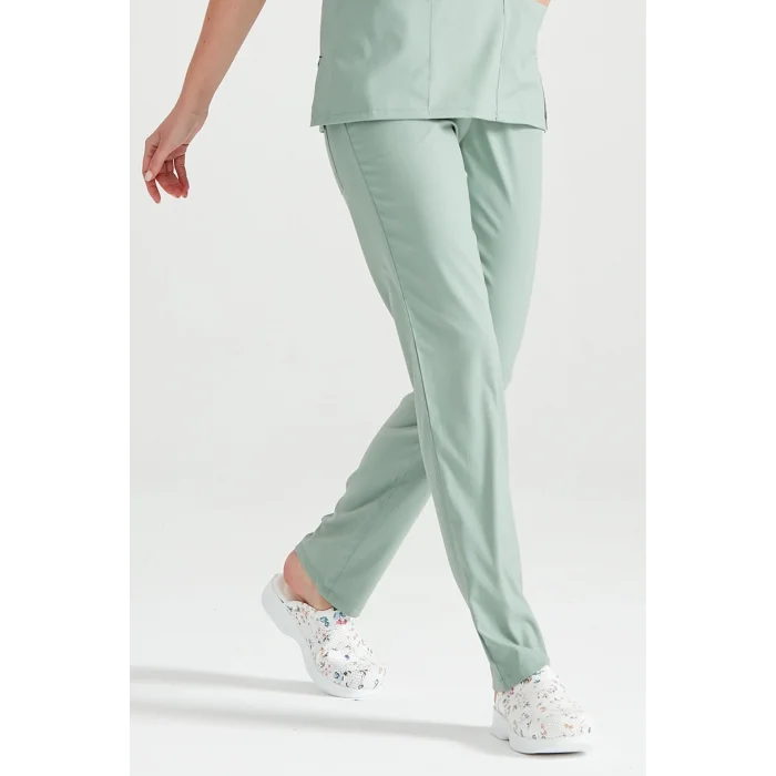 Küf Yeşili Tek Alt Terikoton Ince Kumaş Renkli Dr Greys Kesim Forma.