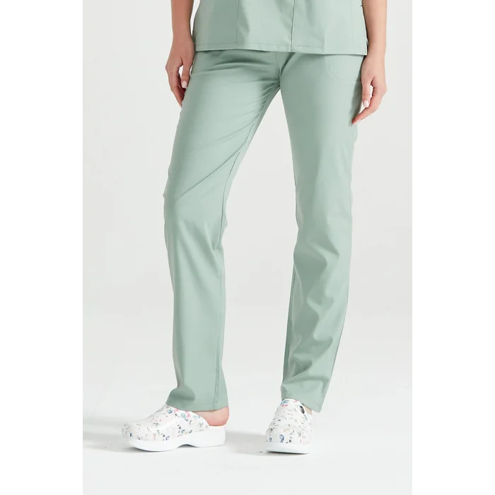 Küf Yeşili Tek Alt Terikoton Ince Kumaş Renkli Dr Greys Kesim Forma.