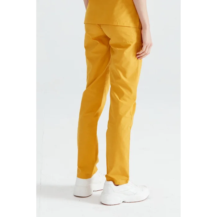 Sarı Renkli Unisex Tek Alt Terikoton İnce Kumaş Cerrahi Tek Alt