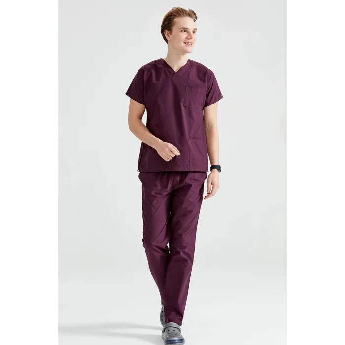 Mürdüm Set Terikoton Thin Fabric Dr. Greys Fit Uniform