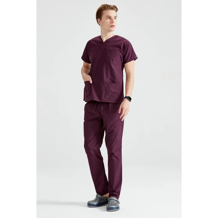 Mürdüm Set Terikoton Thin Fabric Dr. Greys Fit Uniform